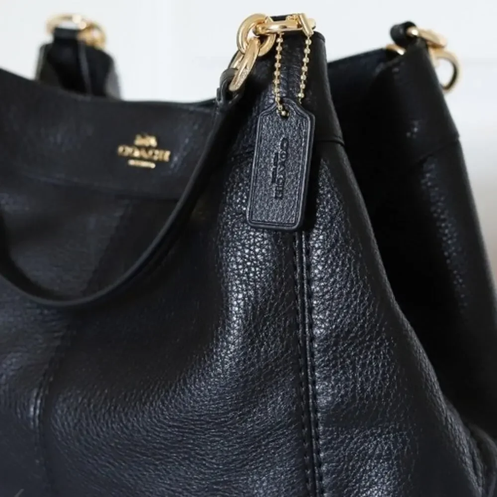 Coach Classic 2017 Lexy Black Pebble Leather Shoulder Bag Gold Hardware
